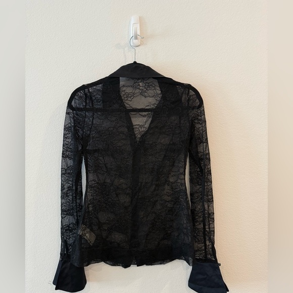 Free People Sheer Black Lace Blouse - Picture 4 of 4